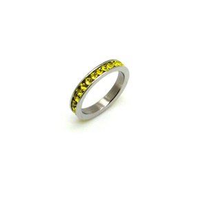 NEW Stainless Steel November(Citrine)Eternity ring